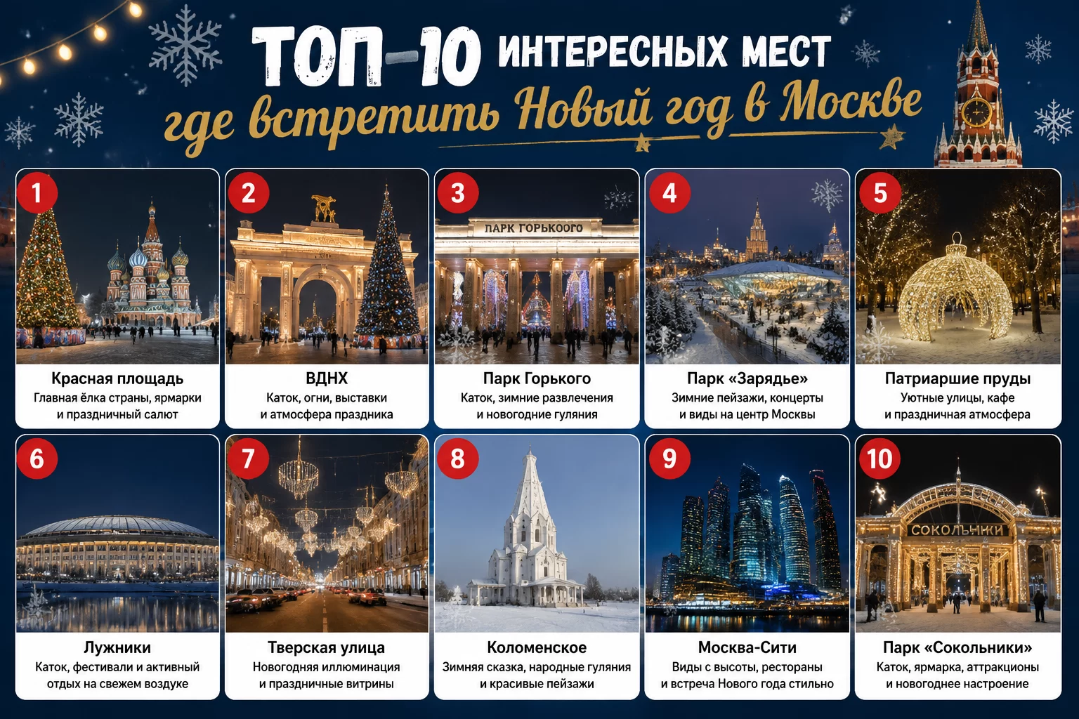 Топ-10 интересных мест где встретить Новый год в Москве Топ-10 интересных мест где встретить Новый год в Москве