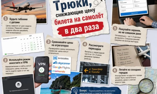 Трюки, снижающие цену билета на самолёт в два раза Трюки, снижающие цену билета на самолёт в два раза