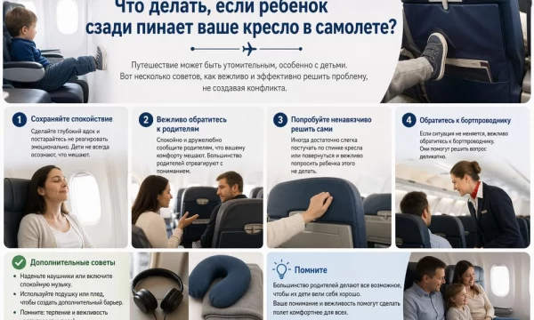 Что делать, если ребенок сзади пинает ваше кресло в самолете Что делать, если ребенок сзади пинает ваше кресло в самолете