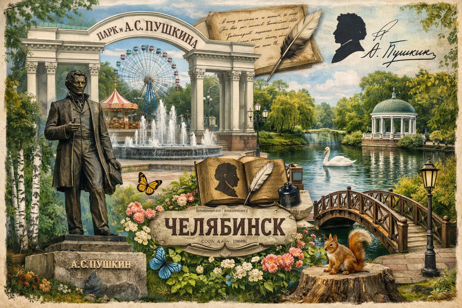 Парк Пушкина в городе Челябинске Парк Пушкина в городе Челябинске