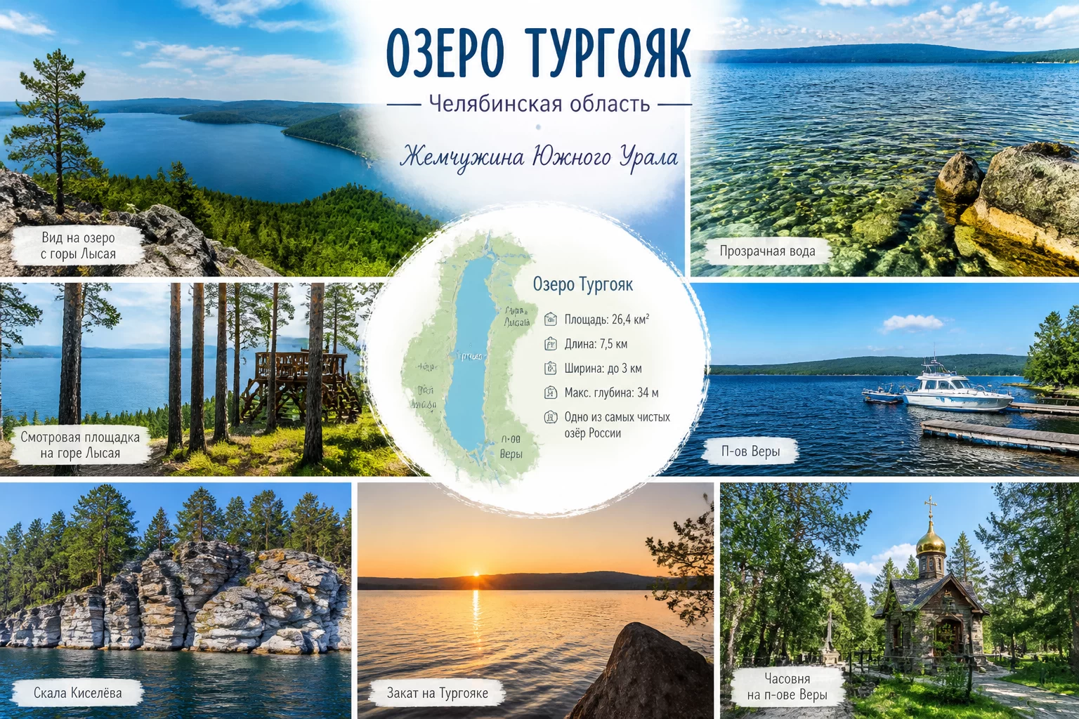 Озеро Тургояк в Челябинской области Озеро Тургояк в Челябинской области