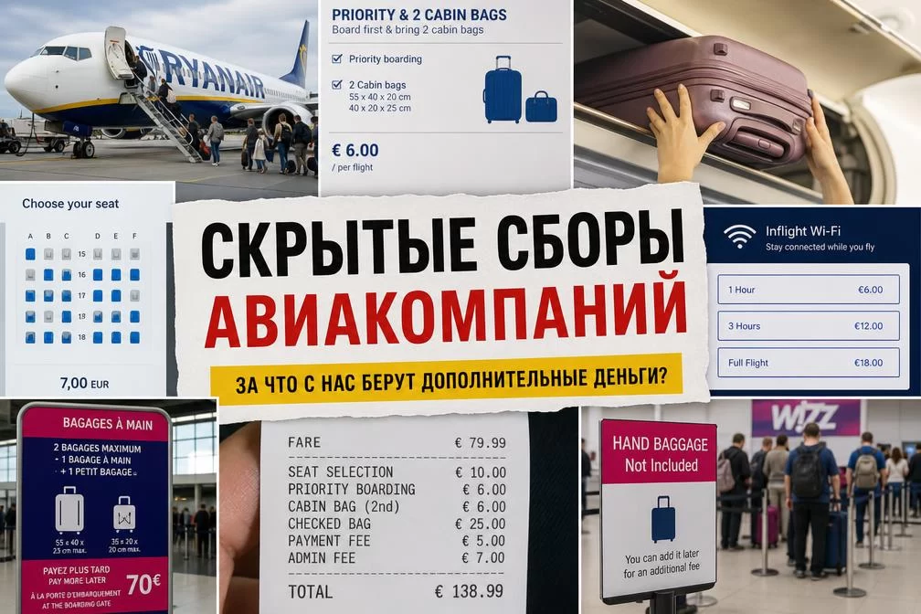 15 скрытых сборов авиакомпаний