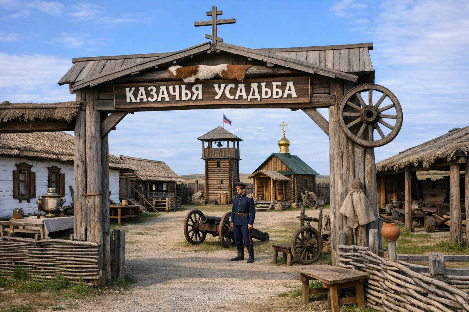 Этнографический музей «Казачья усадьба» в Аркаиме Этнографический музей «Казачья усадьба» в Аркаиме